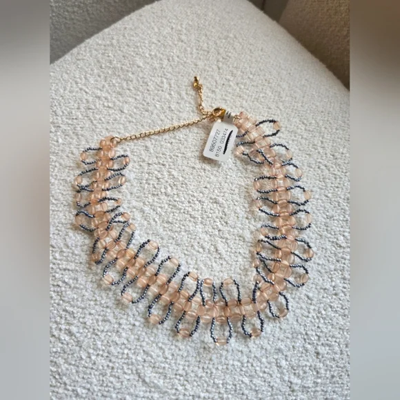 Free People, Fleurie Choker Necklace, Blue/Peach - NEW!! - Picture 4 of 6